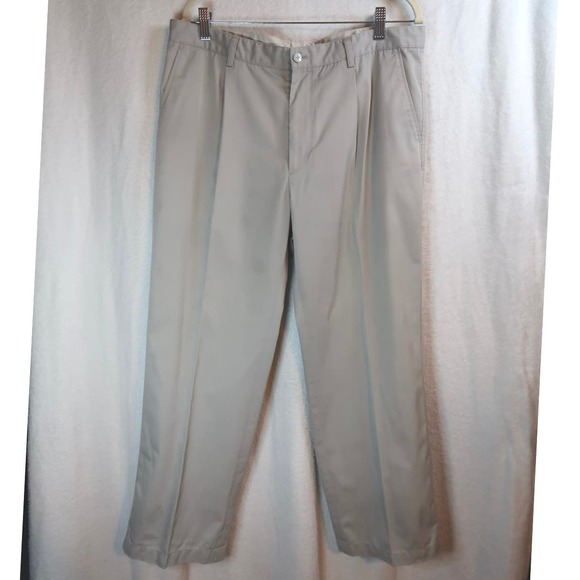 LACOSTE MEN’S STRAIGHT FIT PLEATED LIGHTWEIGHT COTTON BLEND CHINO PANTS SIZE 36 - Picture 1 of 6